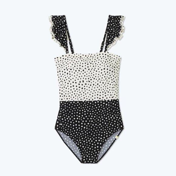 summersalt Other - Summersalt The Ruffle Oasis - On the Dot (Black/White), Size 2